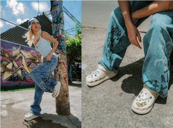phối quần Jeans với dép crocs nữ