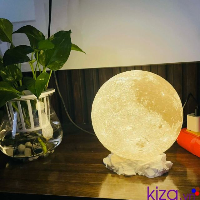 Đèn ngủ cao cấp hình mặt trăng, đèn trang trí in công nghệ 3D bền, đẹp