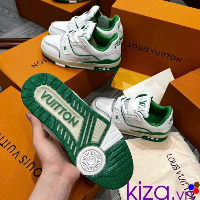 Giày louis vuitton 54 màu xanh lá nam nữ