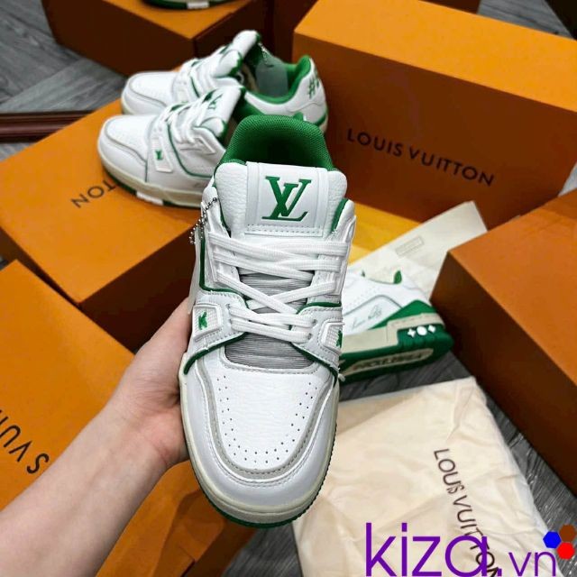 Giày sneaker louis vuitton màu xanh lá nam nữ