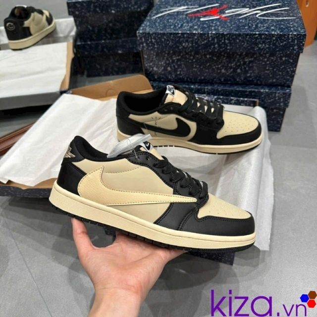 Giày Nike air Jordan Travis đen kem Best