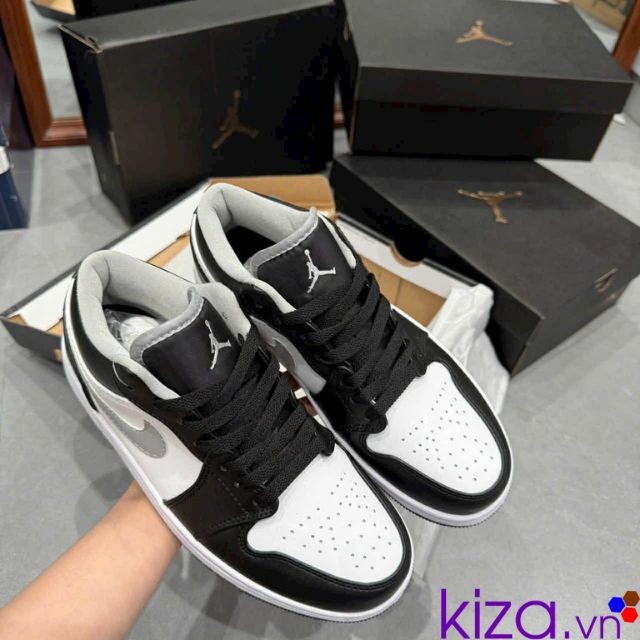 Giày nike jordan cổ thấp đen móc xám
