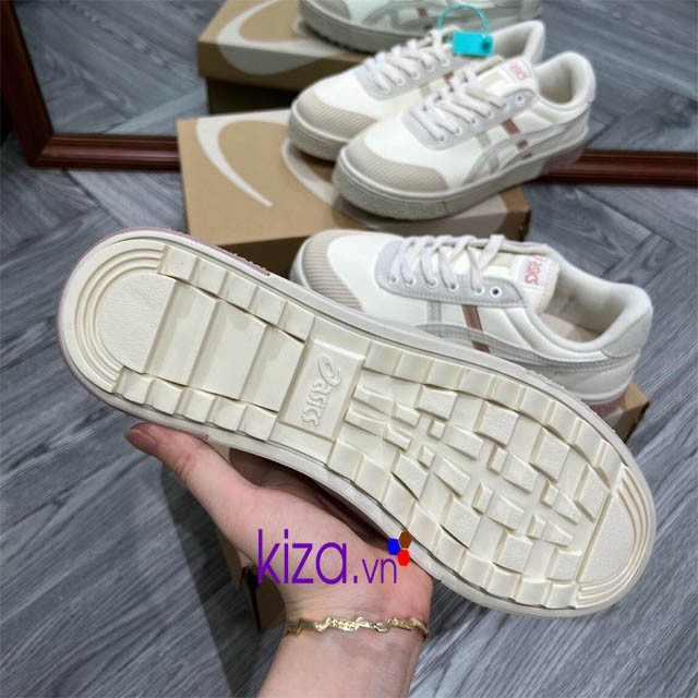 Giày Asics court màu kem hồng Replica