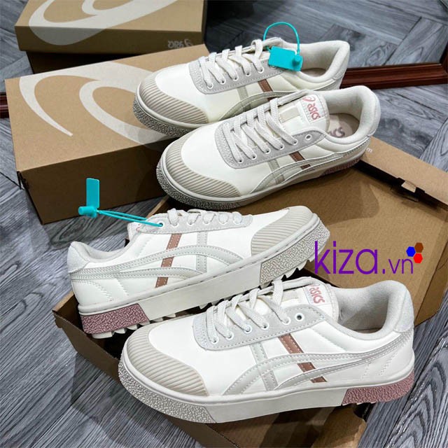 Giày thể thao nữ Asics màu kem hồng