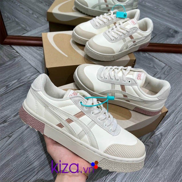Giày Asics court màu kem hồng Replica