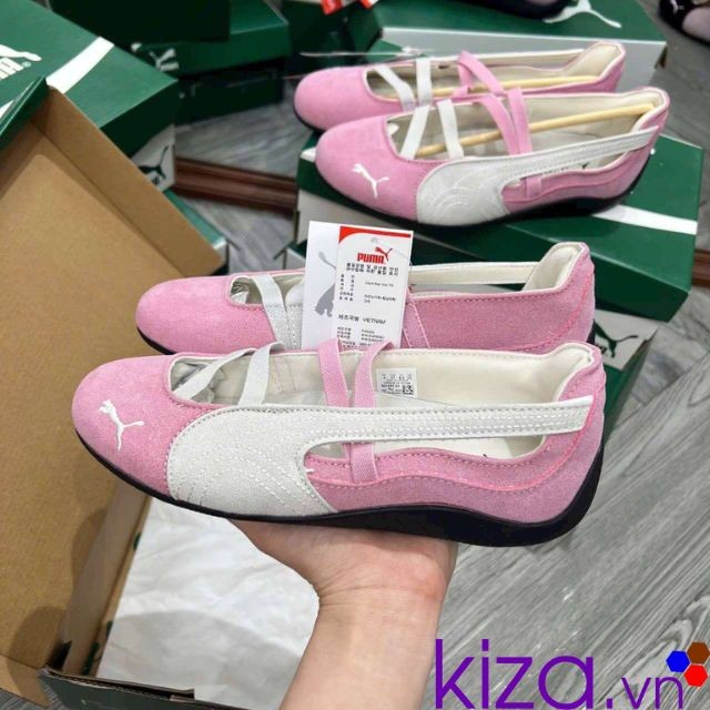 Giày búp bê Puma màu trắng hồng