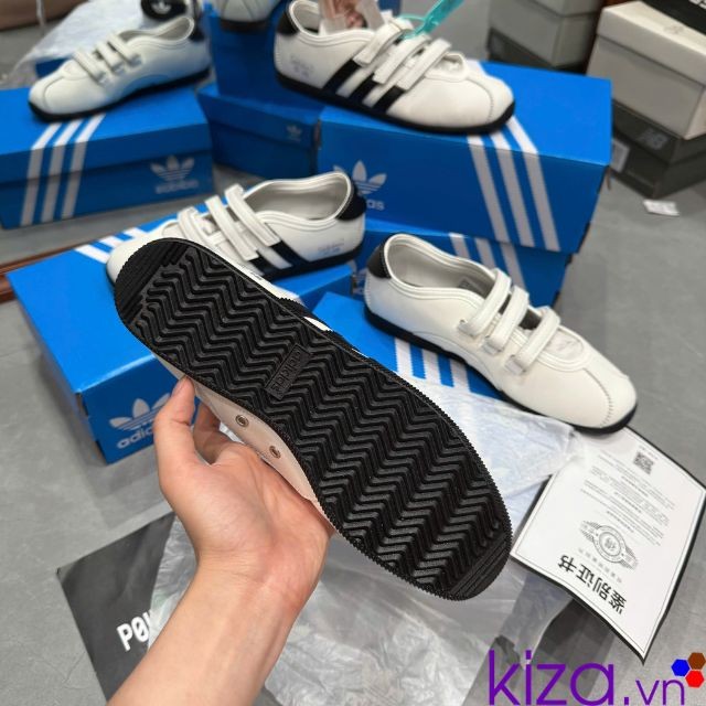 Giày Adidas nữ Samba Jennie - Giày búp bê quai dán màu trắng đen