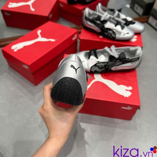 Giày Puma Speedcat Ballet màu bạc phối ren - Puma búp bê nữ màu bạc