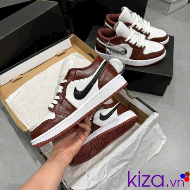 Giày thể thao nike jordan thấp cổ màu đỏ mận