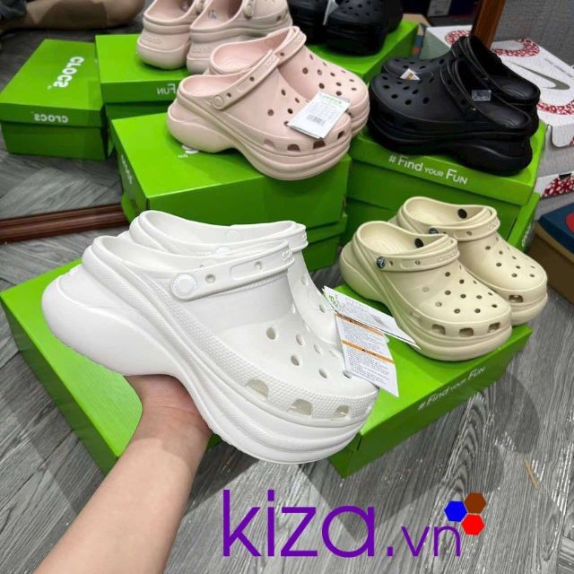 Sục crocs Bae nữ màu trắng