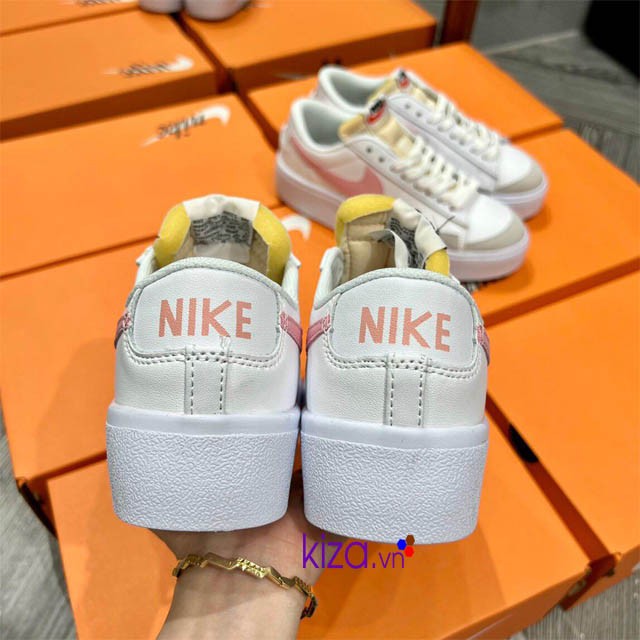 Giày Nike Blazer trắng hồng đế cao