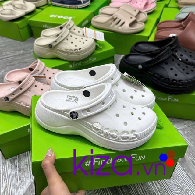Dép crocs baya màu trắng