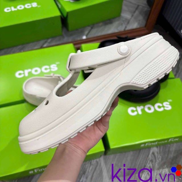 dép crocs nữ màu trắng