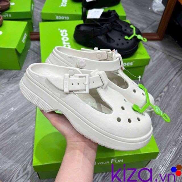 sục crocs nữ màu trắng
