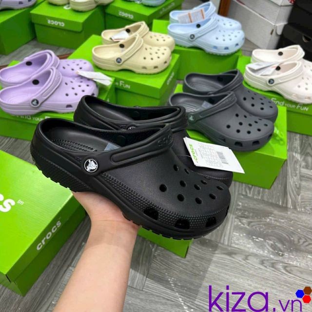 Dép crocs Drew màu đen nam nữ