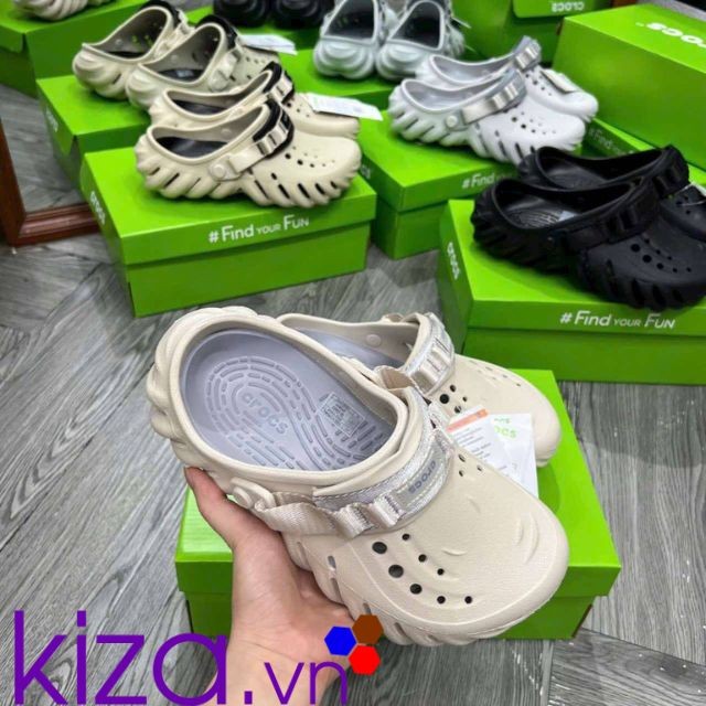 Crocs echo clog màu kem