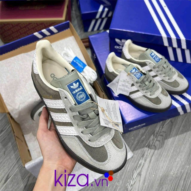 Giày Adidas nữ Gazelle màu xám rêu