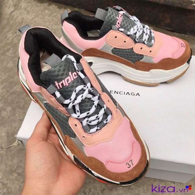 Giày Balenciaga Triple S Nâu Hồng 04