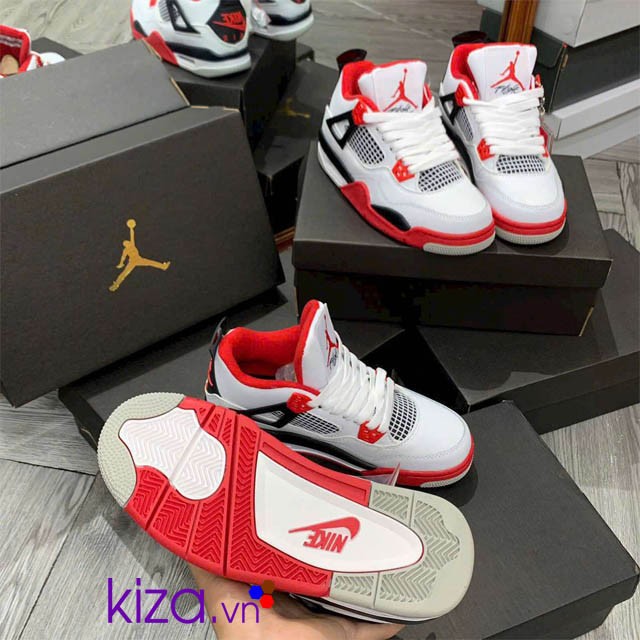 Giày nike nữ Jordan 4 màu đỏ trắng