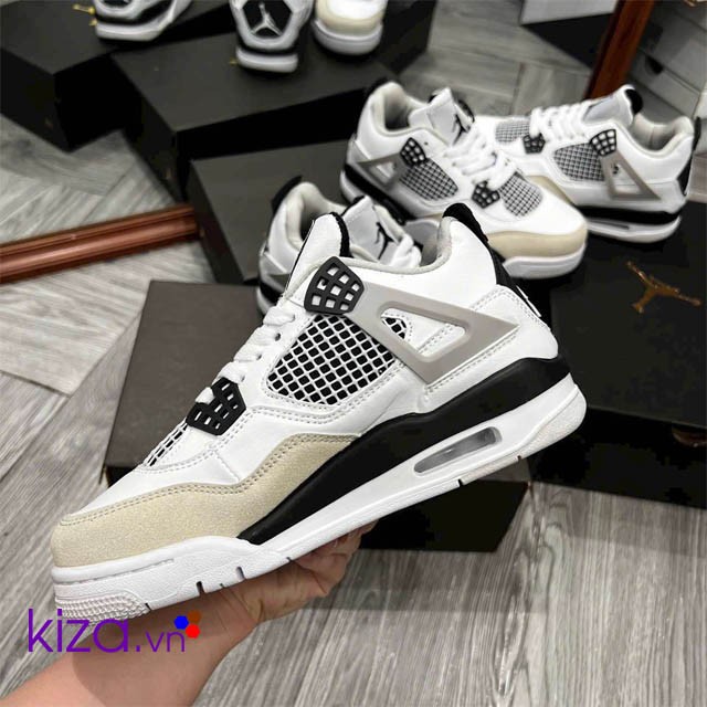Giày nike Jordan 4 màu trắng đen nam