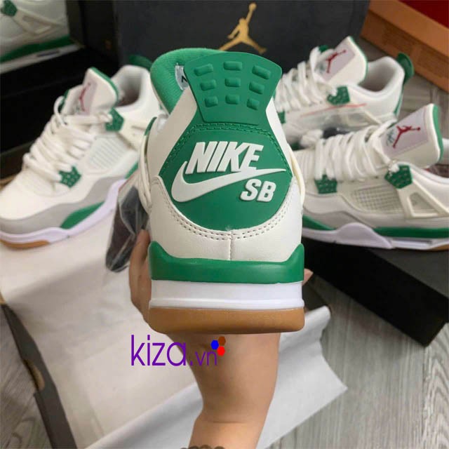 giày nike air jd4 màu trắng xanh lá
