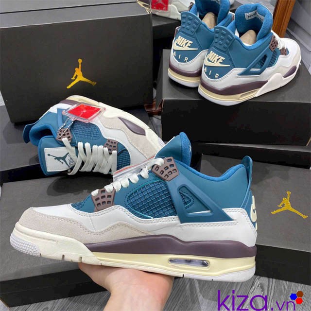 Giày nike air jordan 4 màu xanh nâu