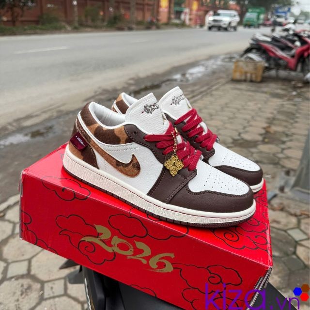 Giày nike jordan low ngựa màu nâu đỏ best