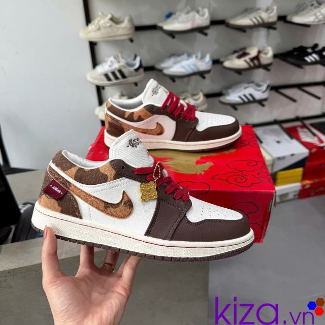 Giày nike jordan low ngựa màu nâu đỏ best