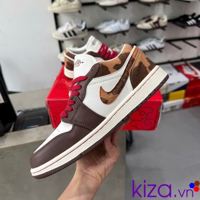 Giày nike jordan low ngựa màu nâu đỏ best