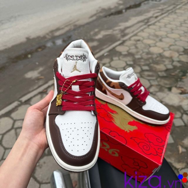 Giày nike jordan low ngựa màu nâu đỏ best