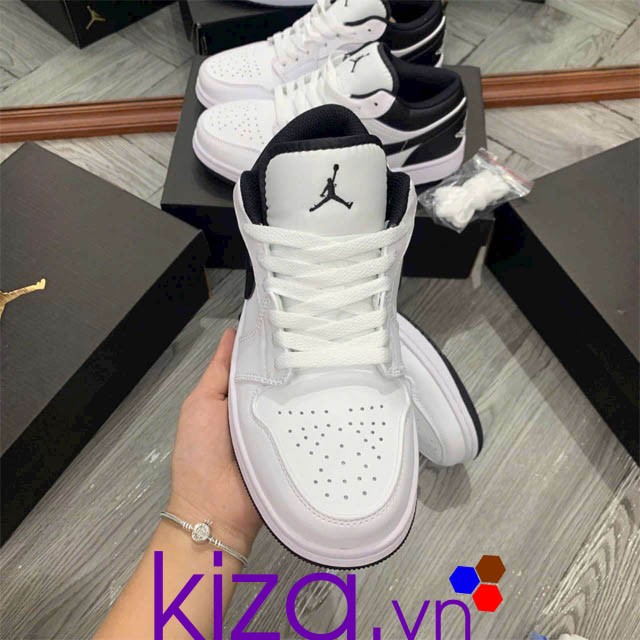 Giày Nike nữ Jordan thấp cổ màu trắng gót đen