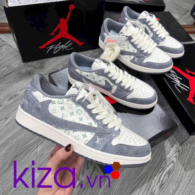 Giày Nike Jordan travis Louis vuitton màu xám cho nữ