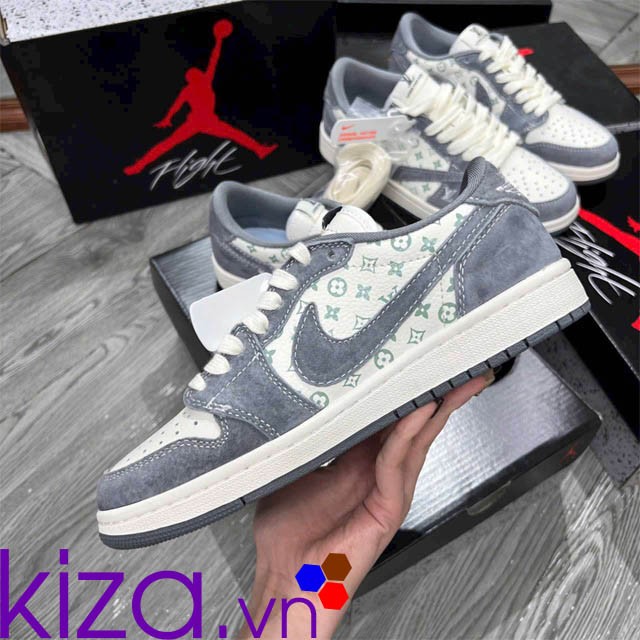 Giày Nike Jordan travis Louis vuitton màu xám