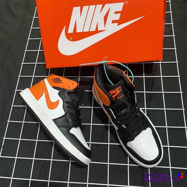 Giày Nike Jordan 1 phối màu đen cam 2020