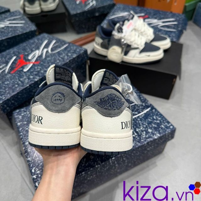 Giày nike nam jordan low Dior màu xanh than