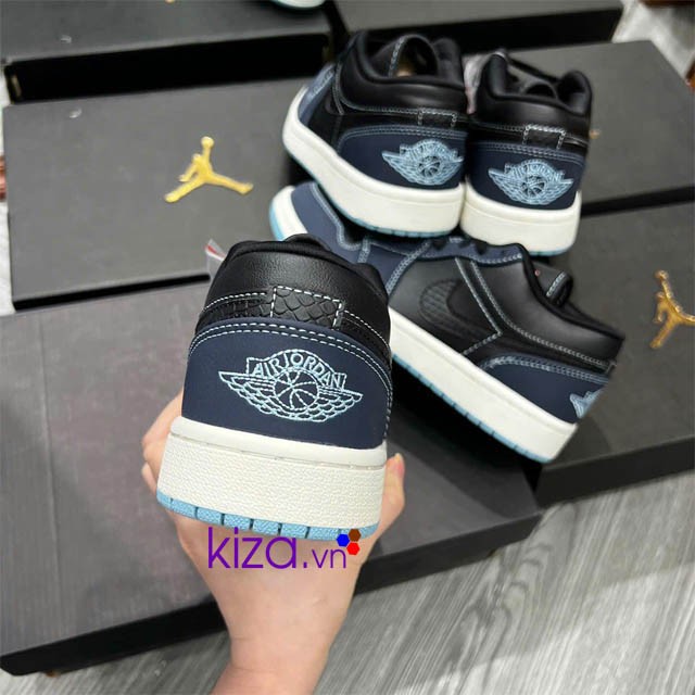 Giày Nike Jordan thấp cổ da màu xanh đen