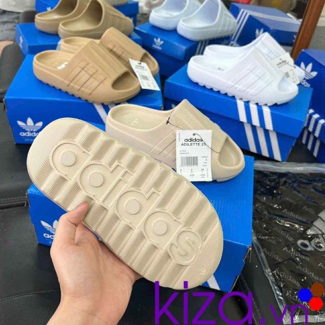 Dép Adidas nam màu kem nude