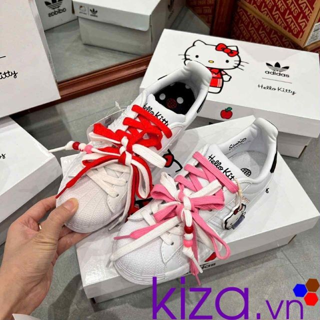 Giày Adidas nữ superstar kitty màu trắng