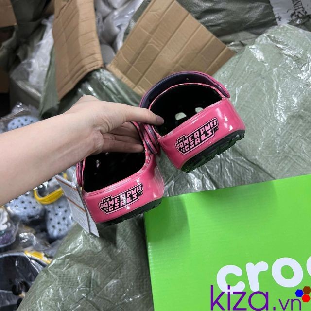 Dép sục crocs Clog Powerpuff Girl màu hồng