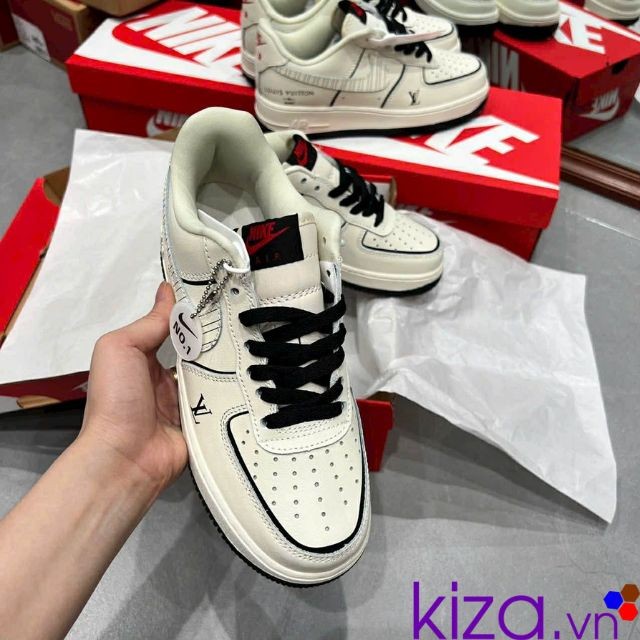 Giày nike nam air force louis vuitton màu trắng kem