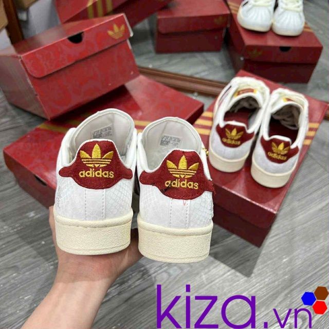 Giày Adidas nam superstar màu trắng vảy mận