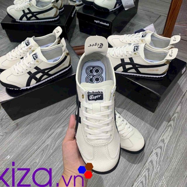 Giày Onitsuka Tiger mexico màu kem kẻ đen