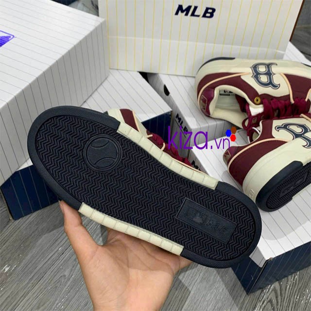 Giày MLB Liner chữ B thấp cổ màu đỏ mận