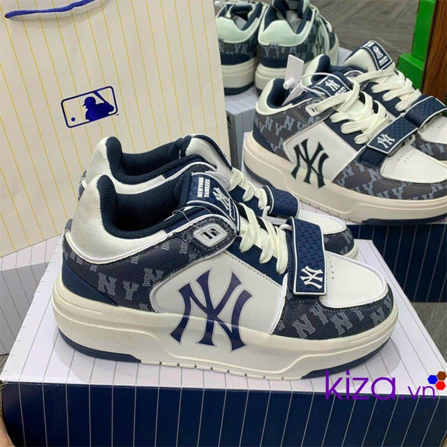 Giày MLB off quai dán màu xanh than NY