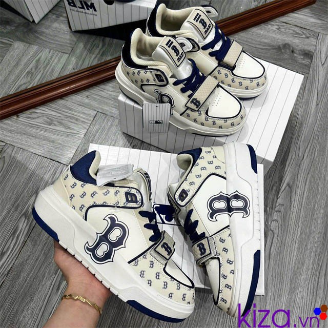 Giày MLB quai dán màu xanh