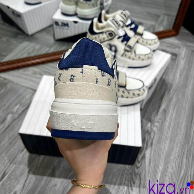 Giày MLB chunky off quai dán màu xanh than