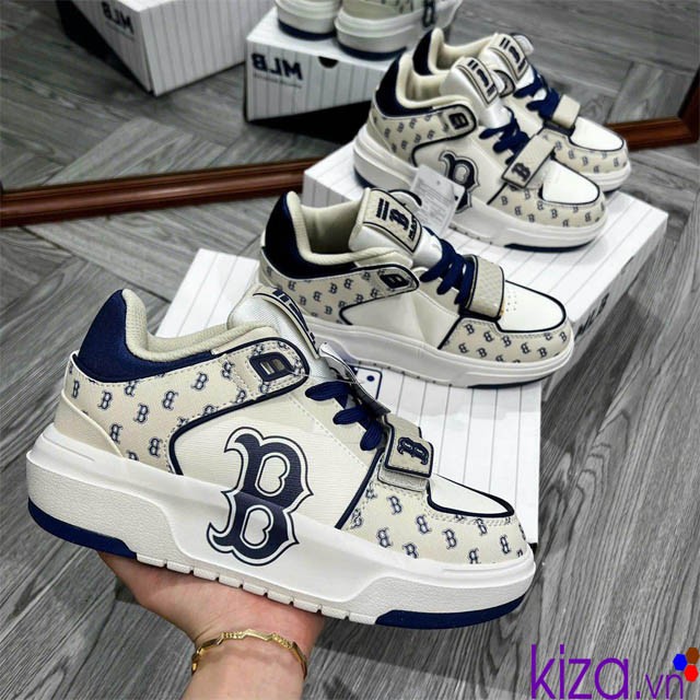 Giày sneaker MLB chunky off màu xanh than nữ