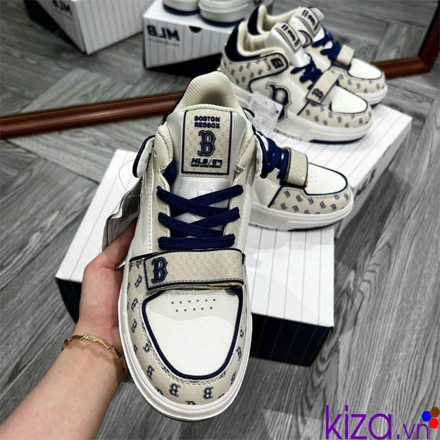 Giày MLB chunky off quai dán màu xanh