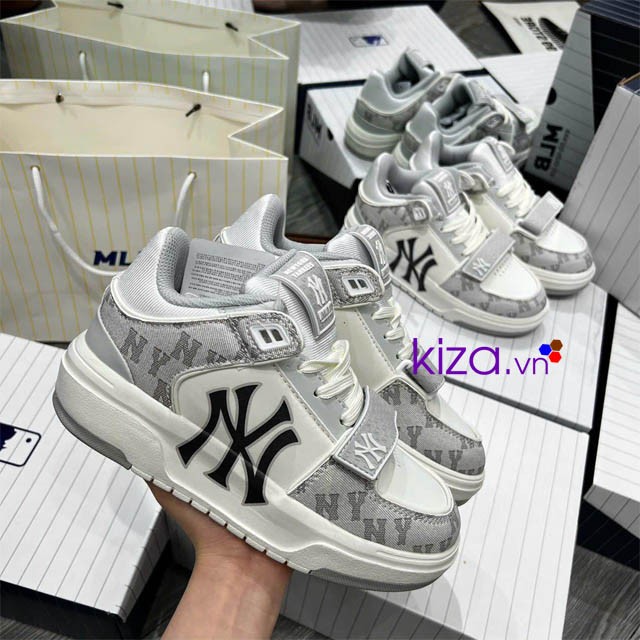 Giày MLB màu xám logo NY