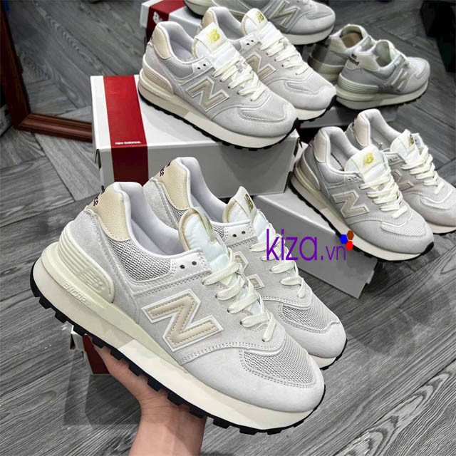 Giày New Balance 574 màu xám đế cao nữ